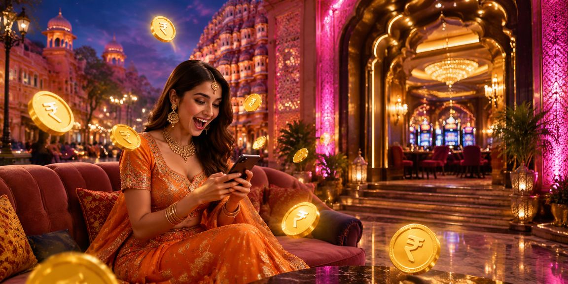 Mobile casino and lottery gaming on a smartphone in Jaipur with Rupee currency